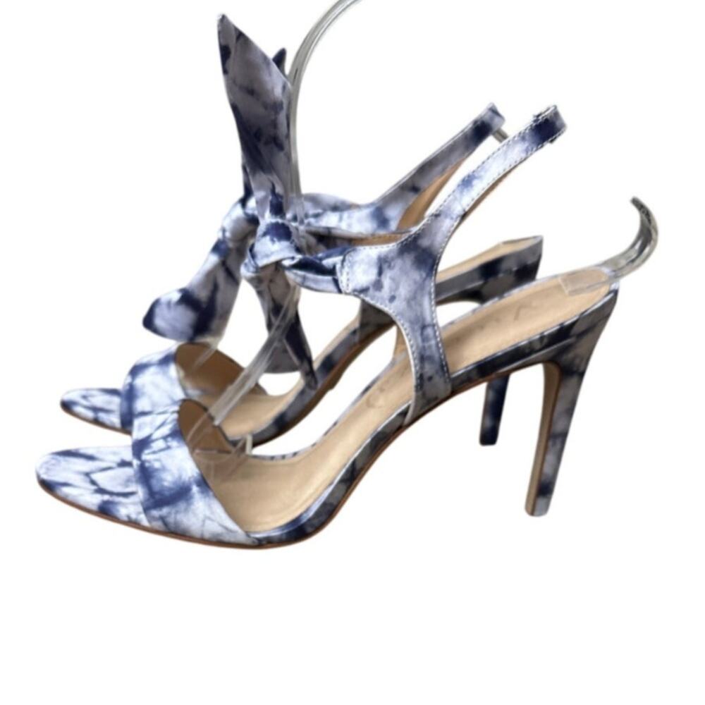 Vicenza Anthropologie Tie Dye Strappy Heeled Sandals Ankle Tie Bow Size 9